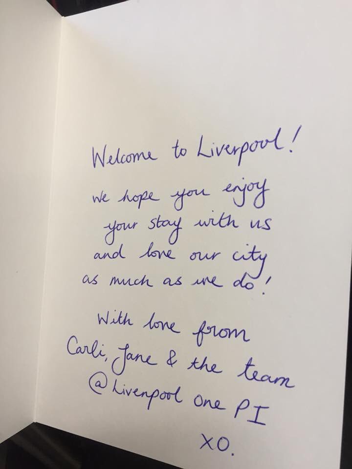 kurtis_king1's tweet photo. @LiverpoolOnePI Creating more memorable memories for a guest who had travelled the world and never visited Liverpool so we WOW’ed her to make her stay that extra special! Well done guys 💜 #proud @walmsley_andrea @alison257 @MidlandssolusPi https://t.co/36q3HOWOWv