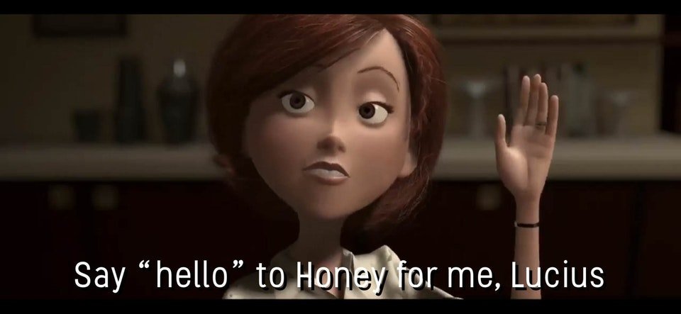 FilmEasterEggs's tweet photo. In The Incredibles (2004), Frozone isn’t using a pet name in the line “Honey, where’s my super suit?” - it’s his wife’s first name https://t.co/WcyKjRajur