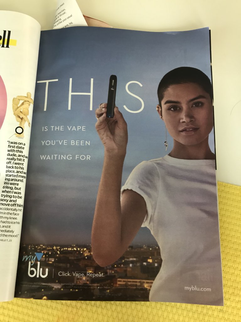 DDobies's tweet photo. I’ve been a loyal subscriber to @Cosmopolitan for years, but I am SO disappointed that it would run an ad for something proven to be so harmful. As a #RegisteredNurse, I‘ve taken care of plenty of patients who suffer or die of complications because of habits like this. https://t.co/MZa78fHKzQ