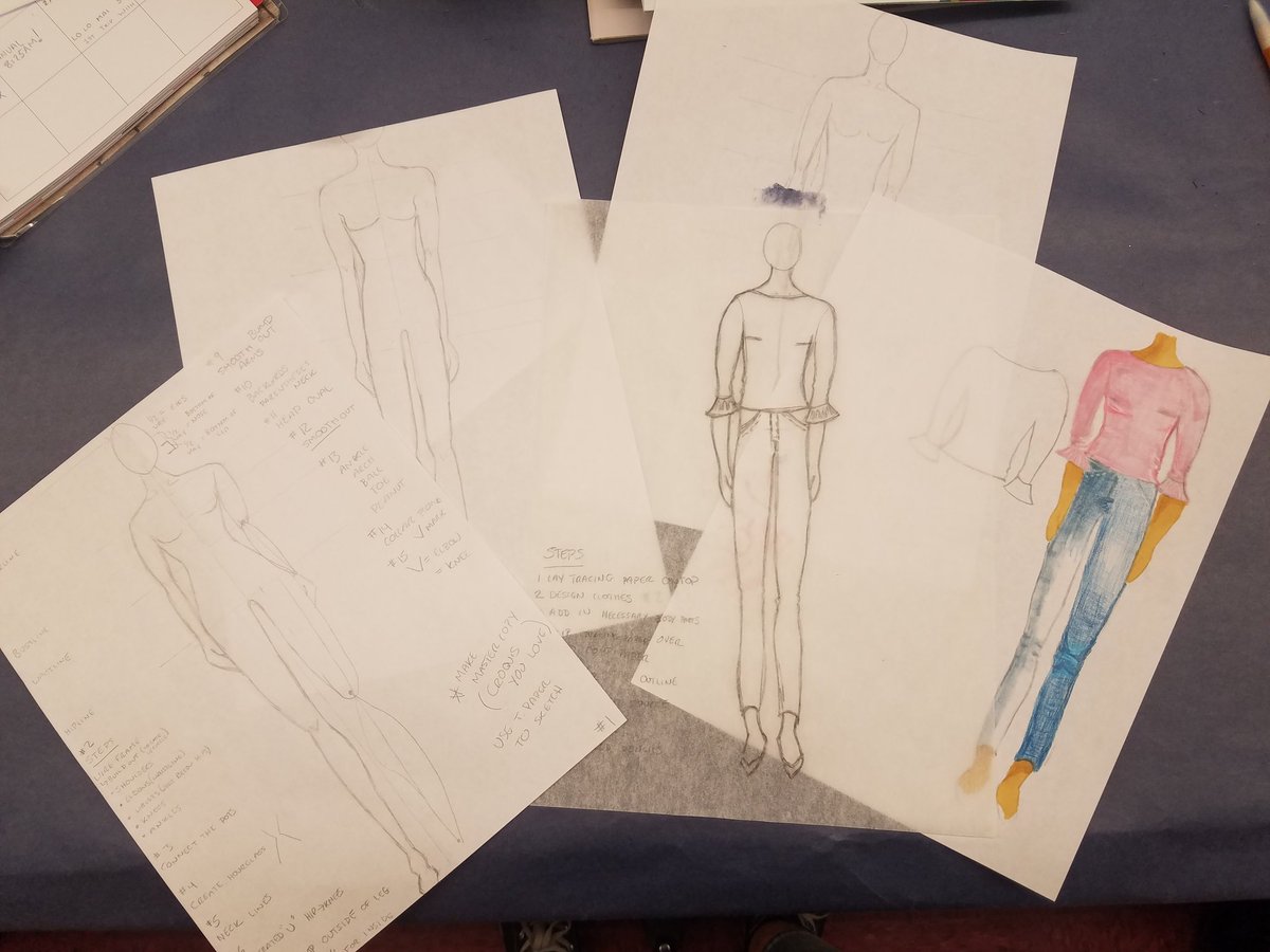 GilbertHSDesign's tweet image. Day 3... Fashion Sketching! Get excited for new projects next year!