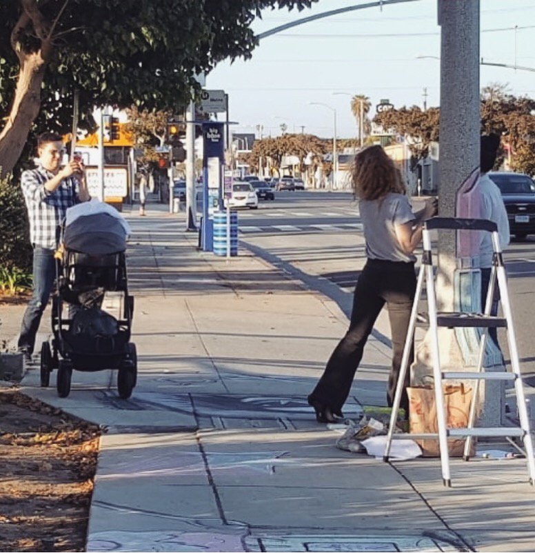 CollideHQ's tweet photo. Check out our chalk art created by @havenaq &amp; @jamhaven for #SMWLA getting use! Come get a photo 🤳(On Santa Monica Blvd. in between 10th &amp; 11th adjacent to SMC's Broad Stage) and tag @collidehq &amp; #CreateConnectCollide for a chance to be featured on our social! https://t.co/ei0d6AL7LI