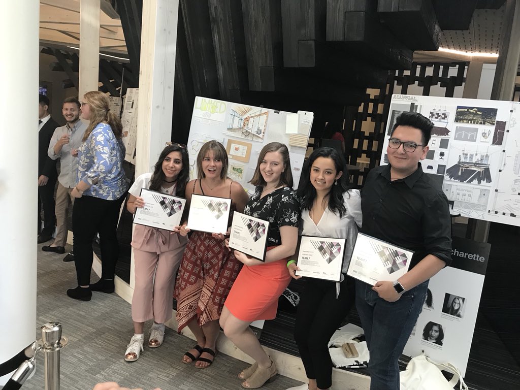 TheWA_Tweets's tweet photo. We’re proud of the winners of this year’s student design charette! #NeoCon18 https://t.co/70kXMhyopx