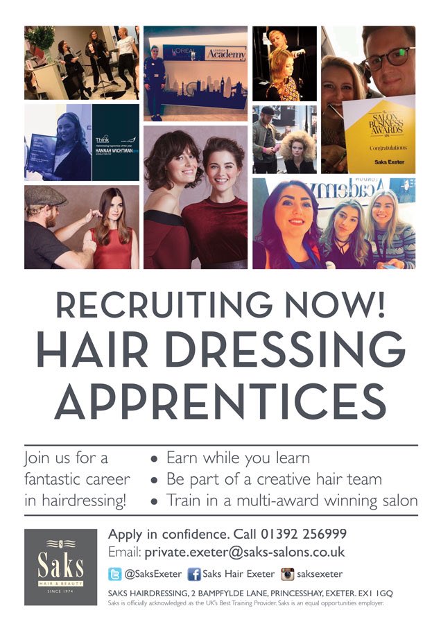 Uzivatel Saks Hair Exeter Na Twitteru We Are Recruiting For