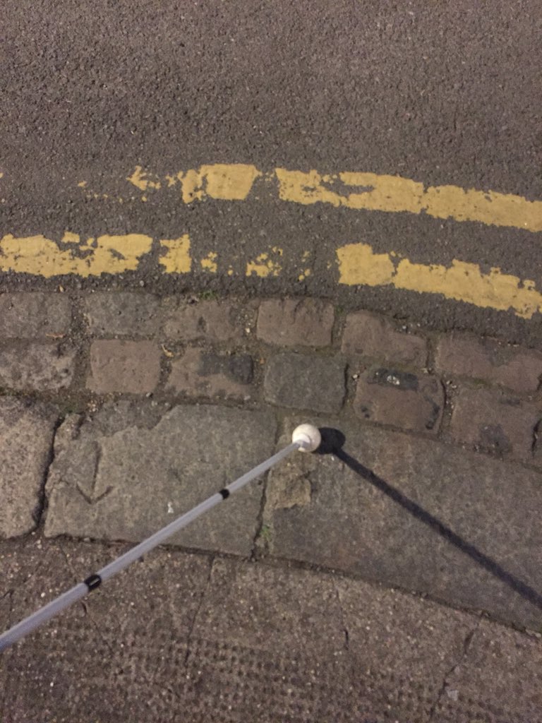 Unfortunately across most of the country there aren’t tactile pavements at road crossings. In my local area there are several crossing points with no tactiles. In unfamiliar areas the lack of tactile paving can make independent travelling very difficult for visually impaired folk