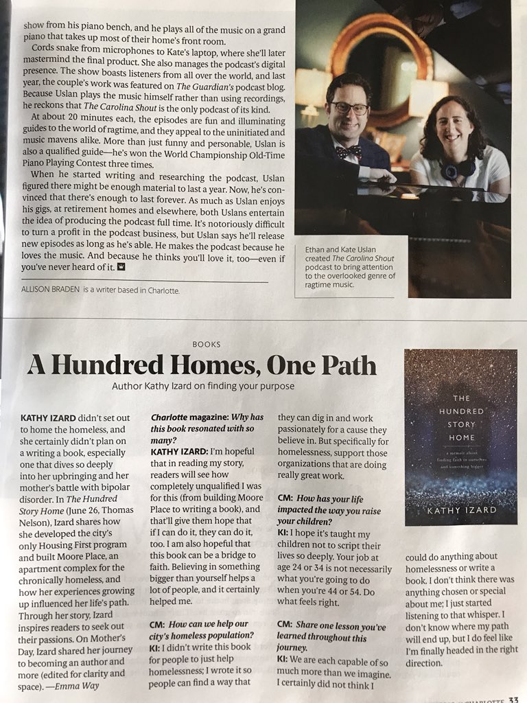 BlueFireAcct's tweet photo. I’m so excited for my Client Kathy Izard who was featured in the Charlotte magazine “A Hundred Homes, One Path”. #humanitarian #hundredstory https://t.co/qSHOeXw1nv