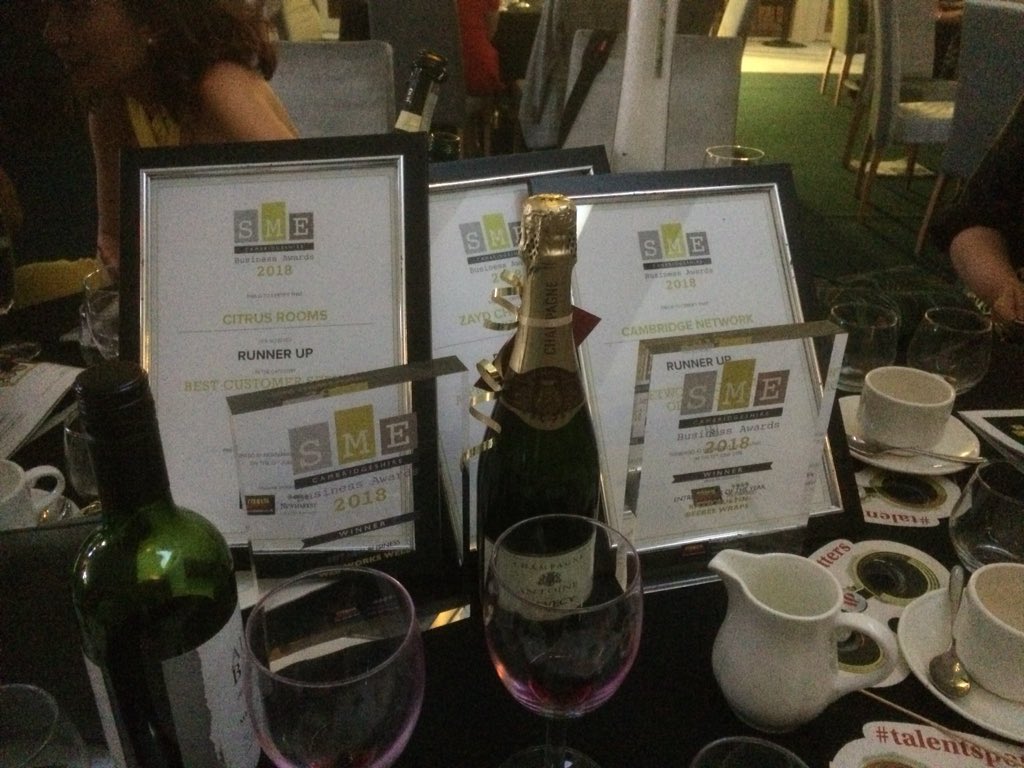 Mark_Layzell's tweet photo. What a successful table at the #SMECambs awards tonight.
Well done @HiTeamGroup @CambNetwork @BeeBeeWraps #citrusroomsbeauty @WebWorksWell_ you are all stars!!! https://t.co/mVdhtAMX9Q