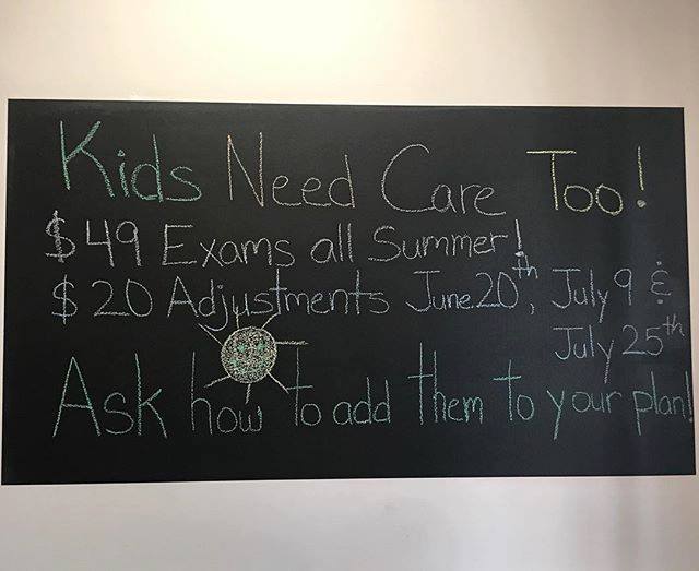 drjodiinspired's tweet photo. Summer Special for the little ones 😎 . . #InspireMeChiropractic #100YL #LiveYours #SummerSpecial https://t.co/qja0BCwI26 https://t.co/KjNI0Kjg1b