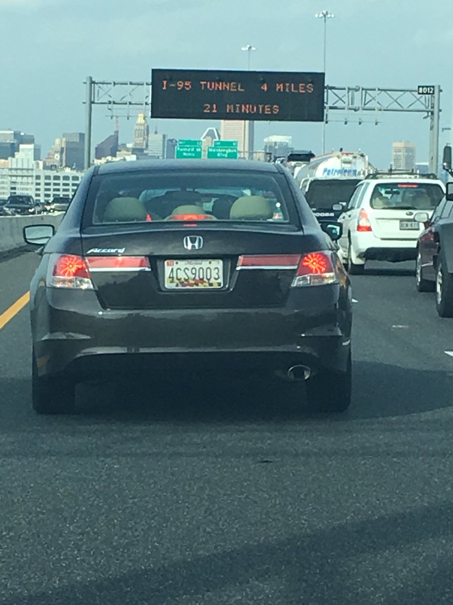 MMatosky's tweet photo. @MDSHA what is the reason for the traffic on 95N between 695 &amp;  the tunnel for the last two months? https://t.co/mtaZqEcyK0