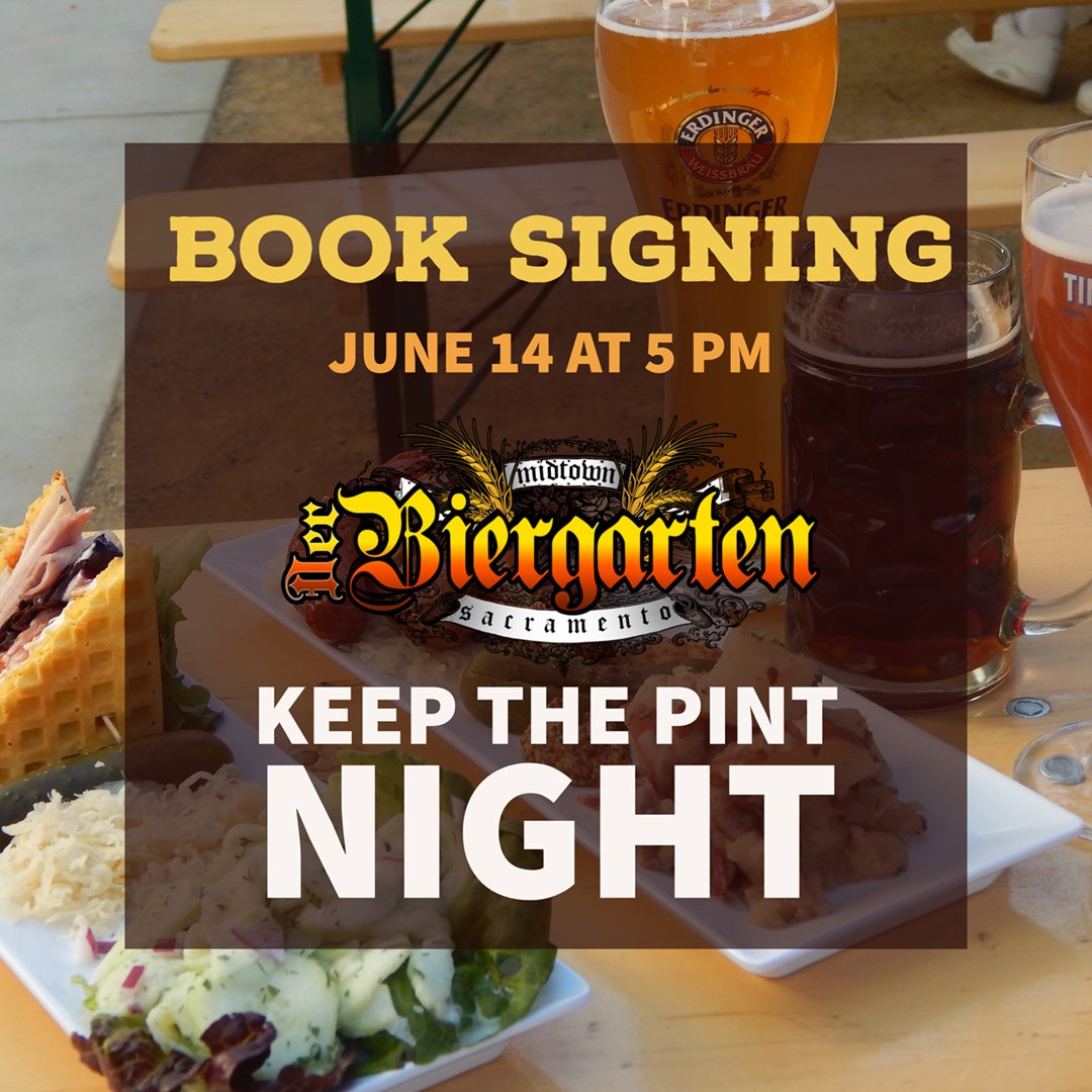 Beer, books and bratwursts at the <a href="/SacBeerGarden/">Der Biergarten</a> this Thursday. I'll be signing book starting at 5... it's a keep the pint night featuring <a href="/NewGloryBrewery/">New Glory Craft Brewery</a> and <a href="/BigStumpBrewCo/">Big Stump Brew Co</a> and if that's not enough as an extra bonus... if you buy a book... you'll get a free pretzel!