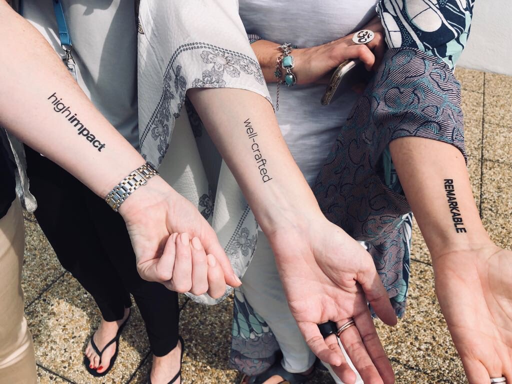 cocobreak's tweet photo. Day One judging and tattoos. Seeing high impact, well-crafted, remarkable work. #CannesLions #LionsJudging #digitashealth #agencylife https://t.co/y4cnhy6wuX