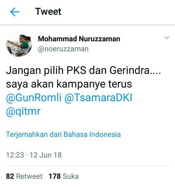 Rounald3's tweet photo. Si pecundang yg munafik @noeruzzaman, biarkan iya pergi daripada menjadi benalu di perjuangan rakyat.
@fadlizon @ustadtengkuzul @anismatta @aheryawan @sandiuno @aniesbaswedan @tifsembiring 
Hati2 penghianat di dalam perjuangan @Gerindra @PKSejahtera @PBB2019 @ZUL_Hasan https://t.co/WurRflb2mS