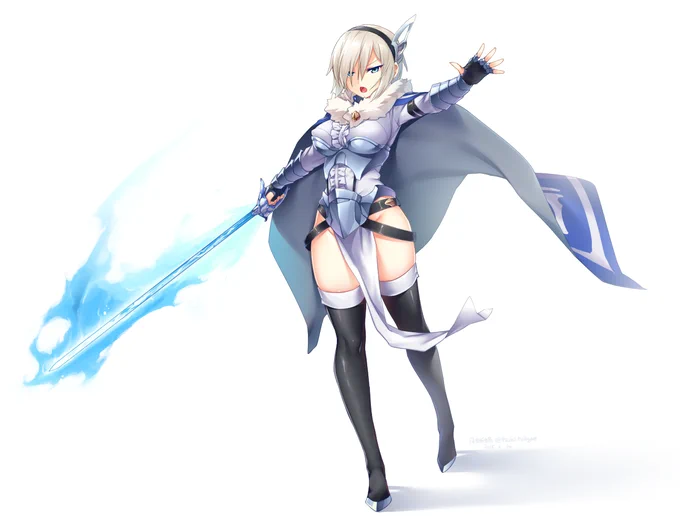 淫魔みならい(♂)はじめました。クリア記念絵
【白銀の魔女】騎士団長ウェスヘイルちゃん!
右手のモノは妄想の品 