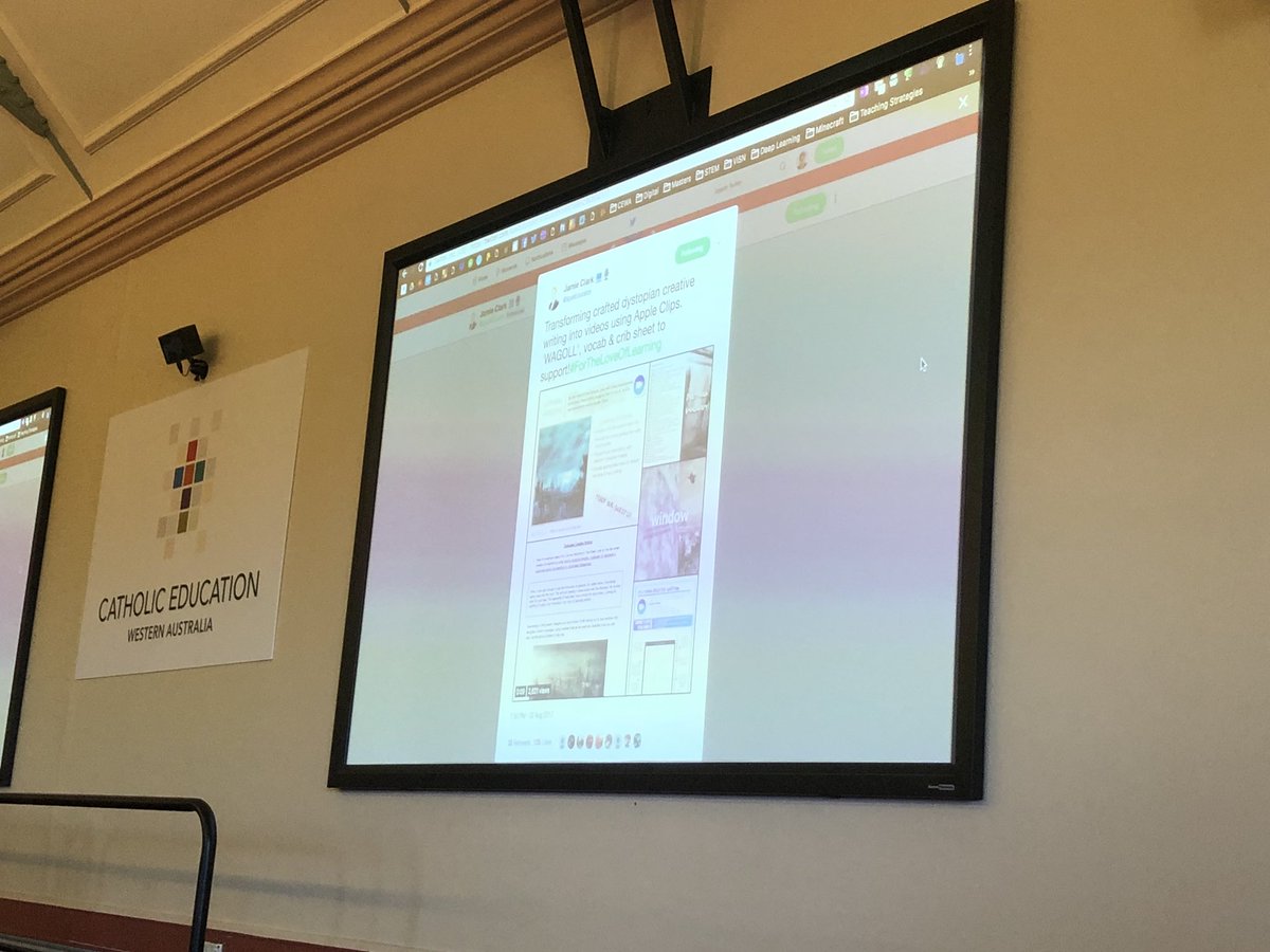 jenbead's tweet image. And now our secondary people. Thanks to @XpatEducator and @clarerosman for telling us about their classroom journey #CEWA #amazingeducators