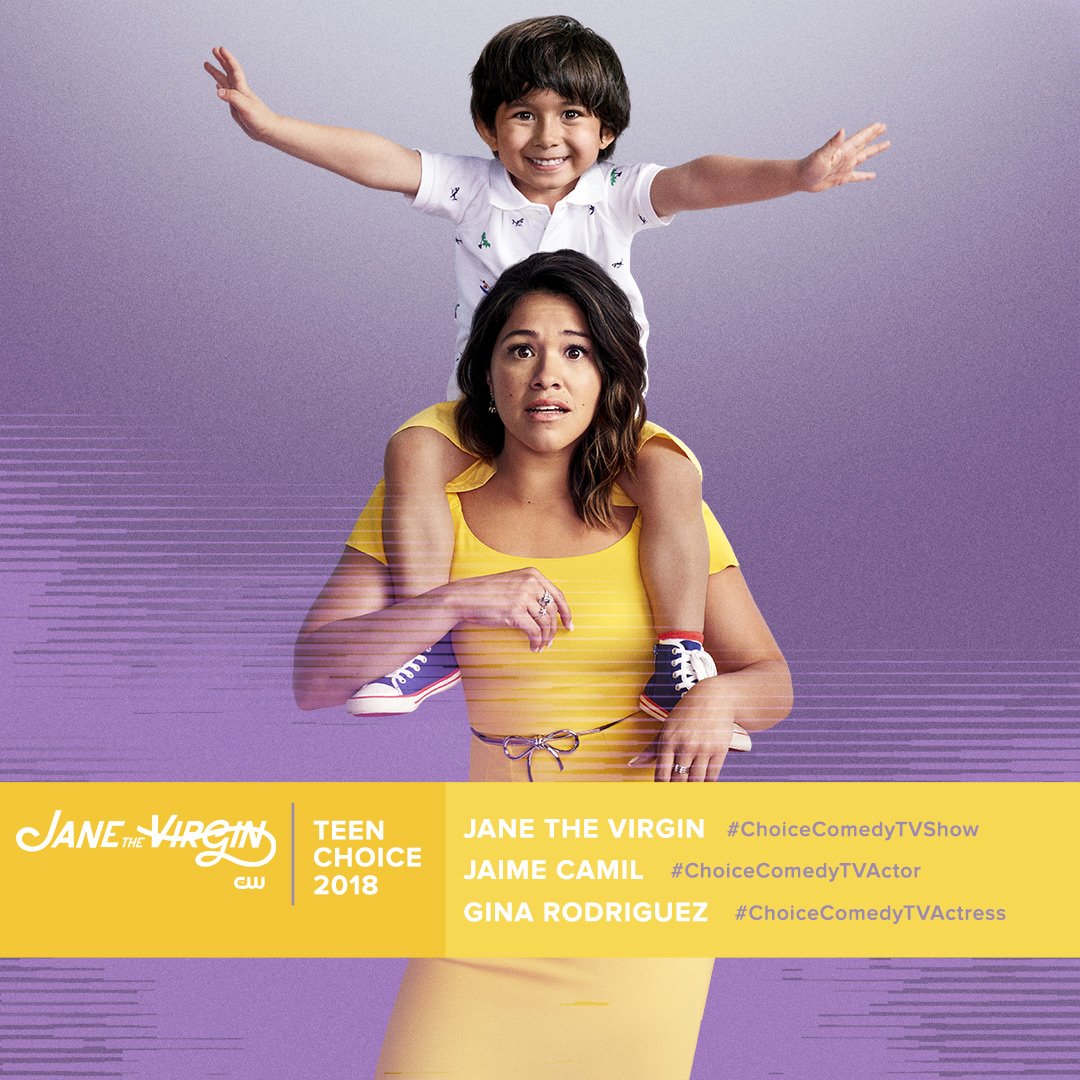 CWJaneTheVirgin's tweet photo. All about these hashtags! Vote for all their #TeenChoice nominations!
@CWJaneTheVirgin for #ChoiceComedyTVShow
@jaimecamil for #ChoiceComedyTVActor 
@HereIsGina for #ChoiceComedyTVActress https://t.co/gF1IxLVpfQ