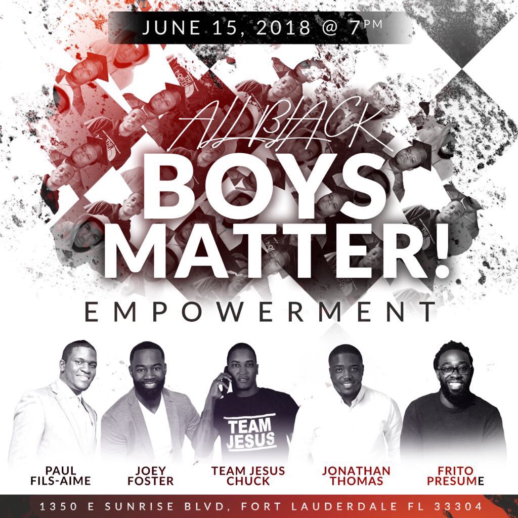 JoeyRFoster's tweet photo. This Friday! All black boys matter Seminar! https://t.co/U2PCLUUNQL