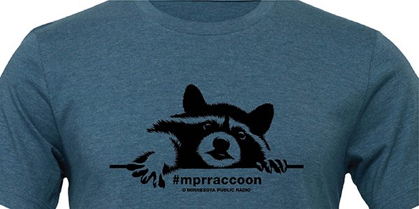 MPR's tweet image. To get the #mprraccoon t-shirts, head to Public Media Market publicmediamarket.org/collections/mp…