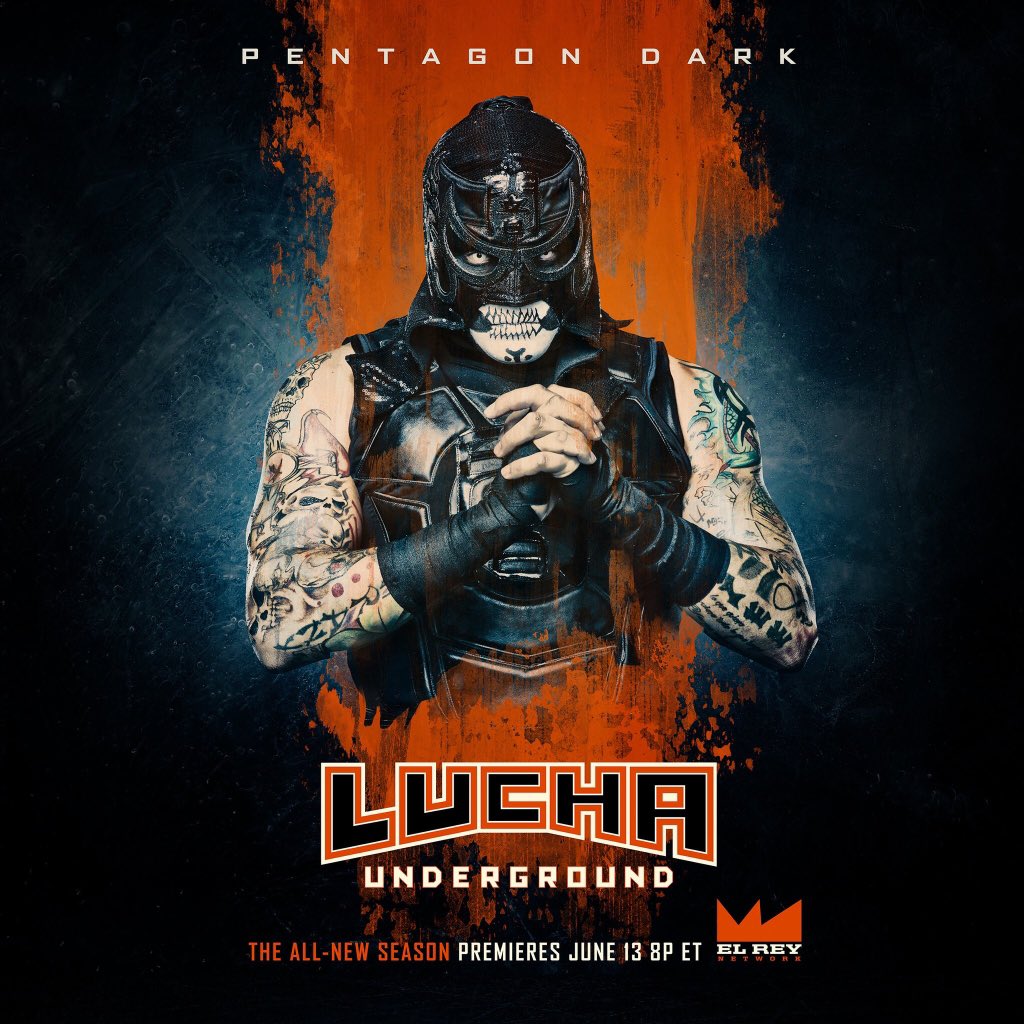 TheLos's tweet photo. PENTAGON DARK ASCENDS IN NUMBER 6! @LuchaElRey @Elreynetwork #LuchaUnderground #AztecWarfare4 https://t.co/ohOZBYepgk