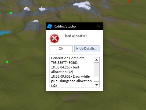 roblox studio error while publishing