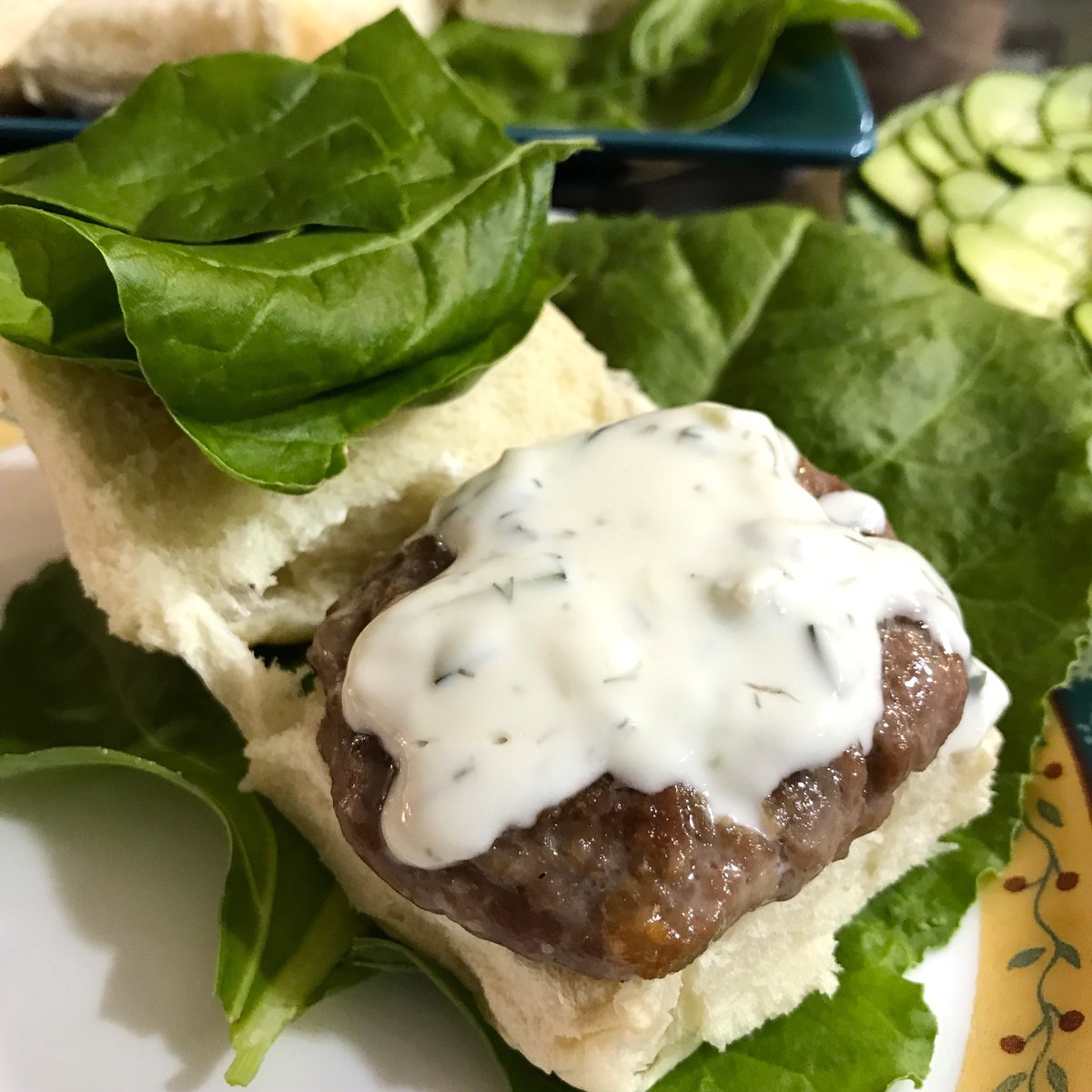 kolfoods's tweet photo. How would you top your 100% #grassfed #lamb #sliders? We used parve (non-dairy) yogurt sauce w/ garlic/dill/cucumbers, #kosher #kimchi, &amp; balsamic sautéed onions/#cucumber! Lots of flavors in just one meal! 

#burgers #glattkosher #pasturedmeat #sustainablemeat #kosherfood https://t.co/zuythmlEsn