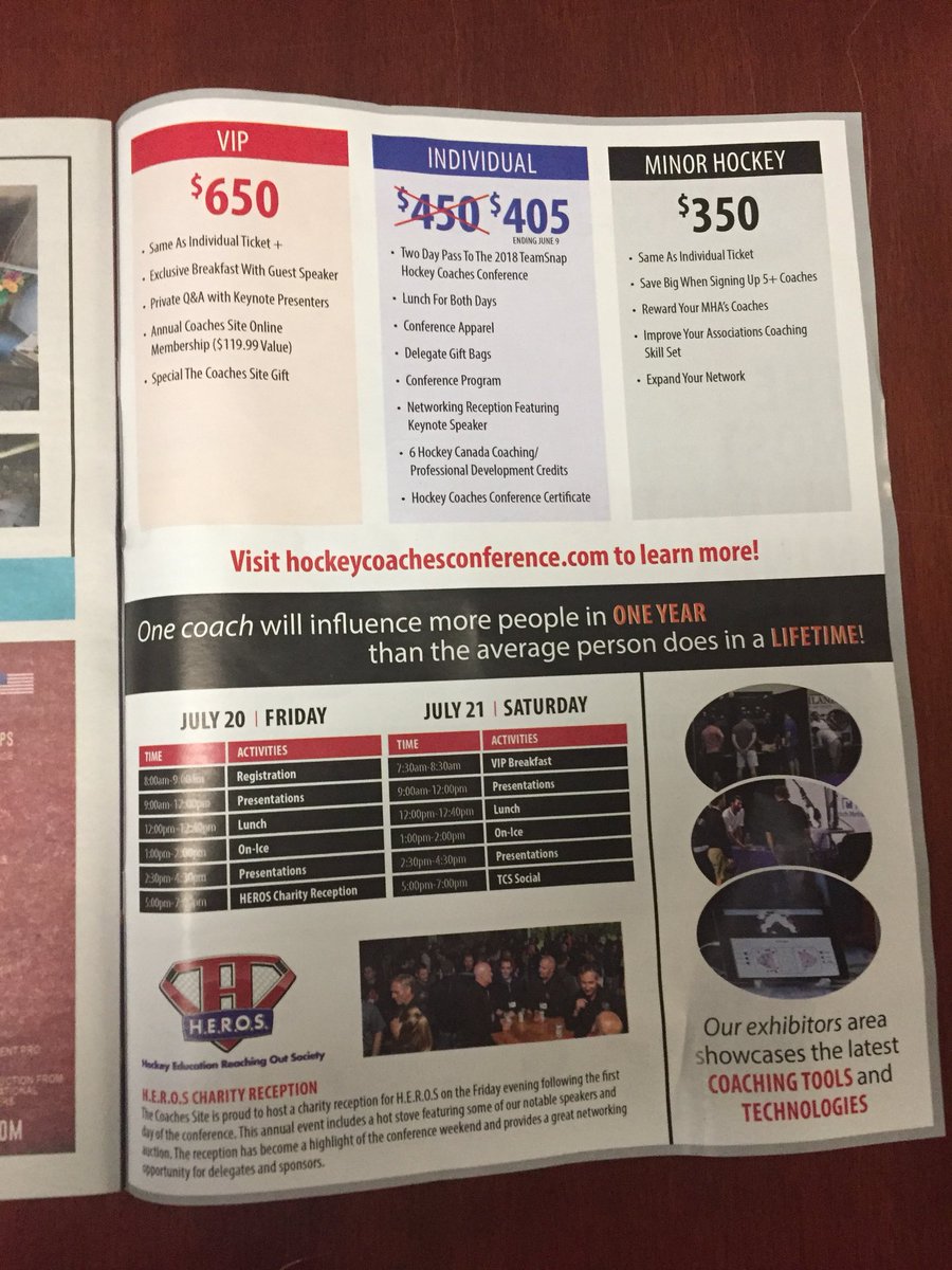 aaronwilbur's tweet photo. Be sure to pick up the latest edition of @HockeyNow for the latest info on our upcoming @teamsnap Hockey Coaches Conference #hcc18 https://t.co/zbr2lWKbTd
