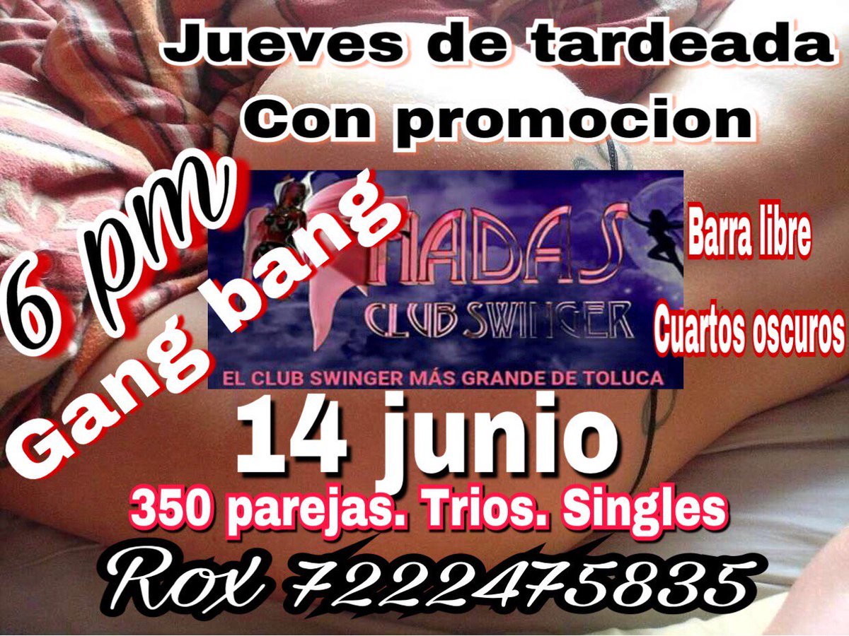 HadasRous's tweet photo. Jueves de promoción 350 chicos solos y parejas barra libre 7222475835 inf club hadas sw Toluca..conoce el ambiente. https://t.co/Qnj7dV3GHI