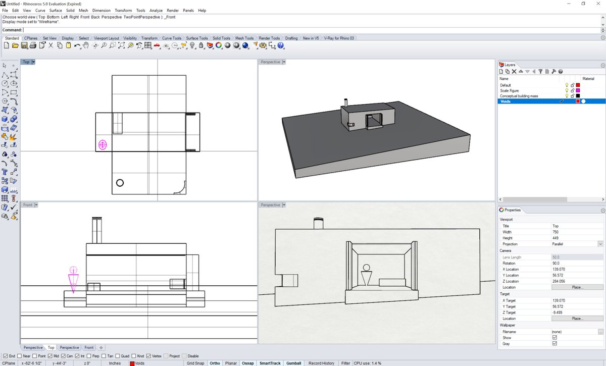 AtwoodPeter's tweet photo. Wrapping up a quick demo prep session for my summer @TheBACBoston #Online @rhinocerosdsg course. The students voted to start with a #ConceptualBuildingMass at #MediumScale using #Solids. Work is based on a students initial intro post to the course forum. https://t.co/1YAWp1EXLu