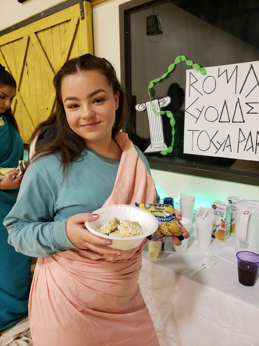 Girls from the Whisper Creek campus got to partake in a TOGA PARTY! They had such a fun time watching movies such as ‘Clash of the Titans’ and ‘Percy Jackson &amp; the Olympians: The Lightning Thief’. They enjoyed ‘Roman’ Noodles, various hot and iced teas, and some other goodies.