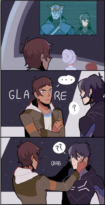 Lance notices that Keith always has a grim face whenever he is with the Blades 