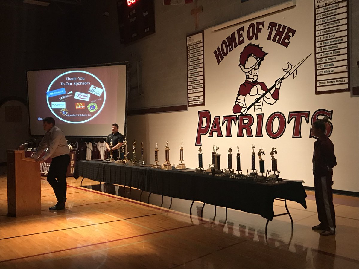 melissadamur's tweet photo. Thanks to @teacherBalla and @MisterGau for a great @stjp2cs awards night. @RobertStecyk thanking our great athletic directors and how fortunate we are to have volunteers. https://t.co/AgpOuvrBCM
