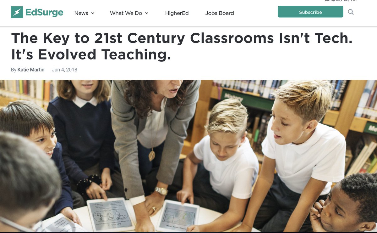 The Key to 21st Century Classrooms Isn't Tech. It's Evolved Teaching. edsurge.com/news/2018-06-0… #edtech via <a href="/EdSurge/">EdSurge</a> <a href="/katiemartinedu/">Katie Martin</a> #ISTE18 #edtech #innovation <a href="/altschool/">AltSchool</a>