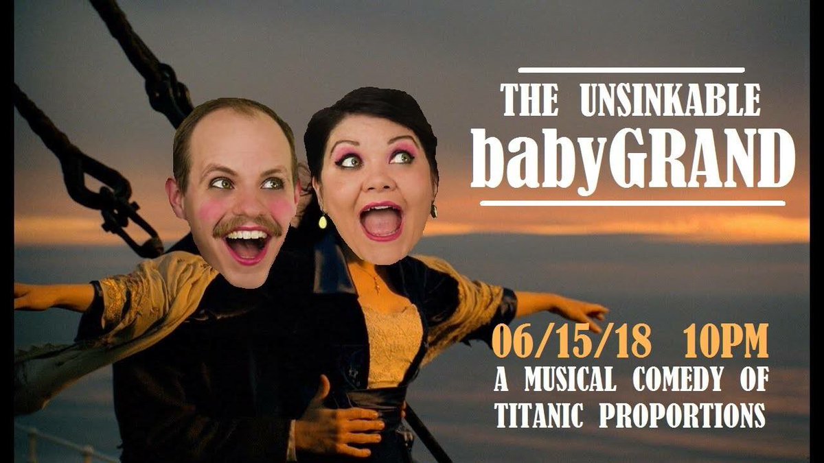 babyGRANDcomedy's tweet photo. This Friday 10pm , don’t let your heart go on WITHOUT seeing this show! With fabulous stand - up HELEN WILDY opening , float on a door down the Mon and get to @ArcadeComedy !! #musicalimprovFRIDAY https://t.co/fSIMBayKqg