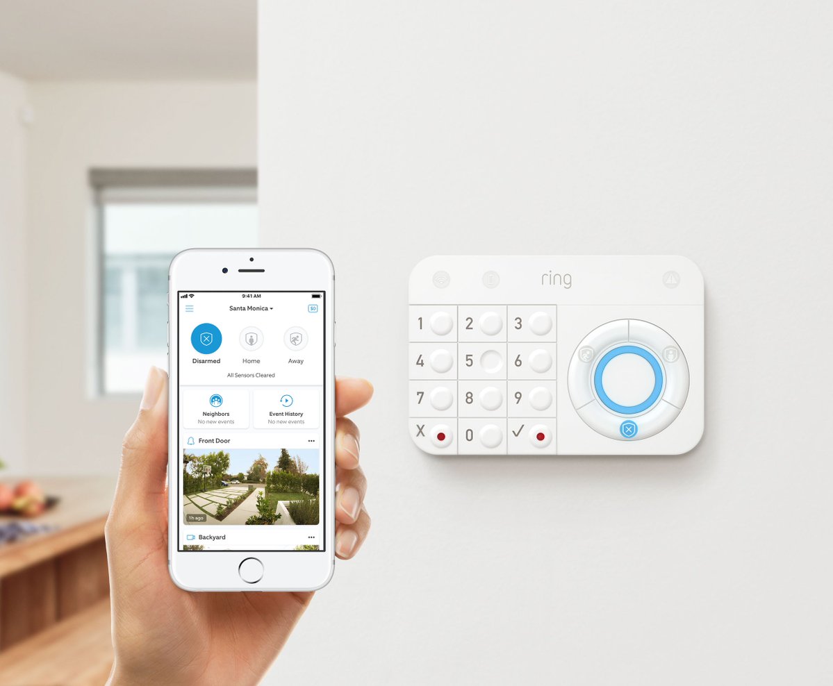 verge's tweet photo. Ring’s home security system launches next month for $199 https://t.co/8t4uZ5oICB https://t.co/rnUHnUjOO5