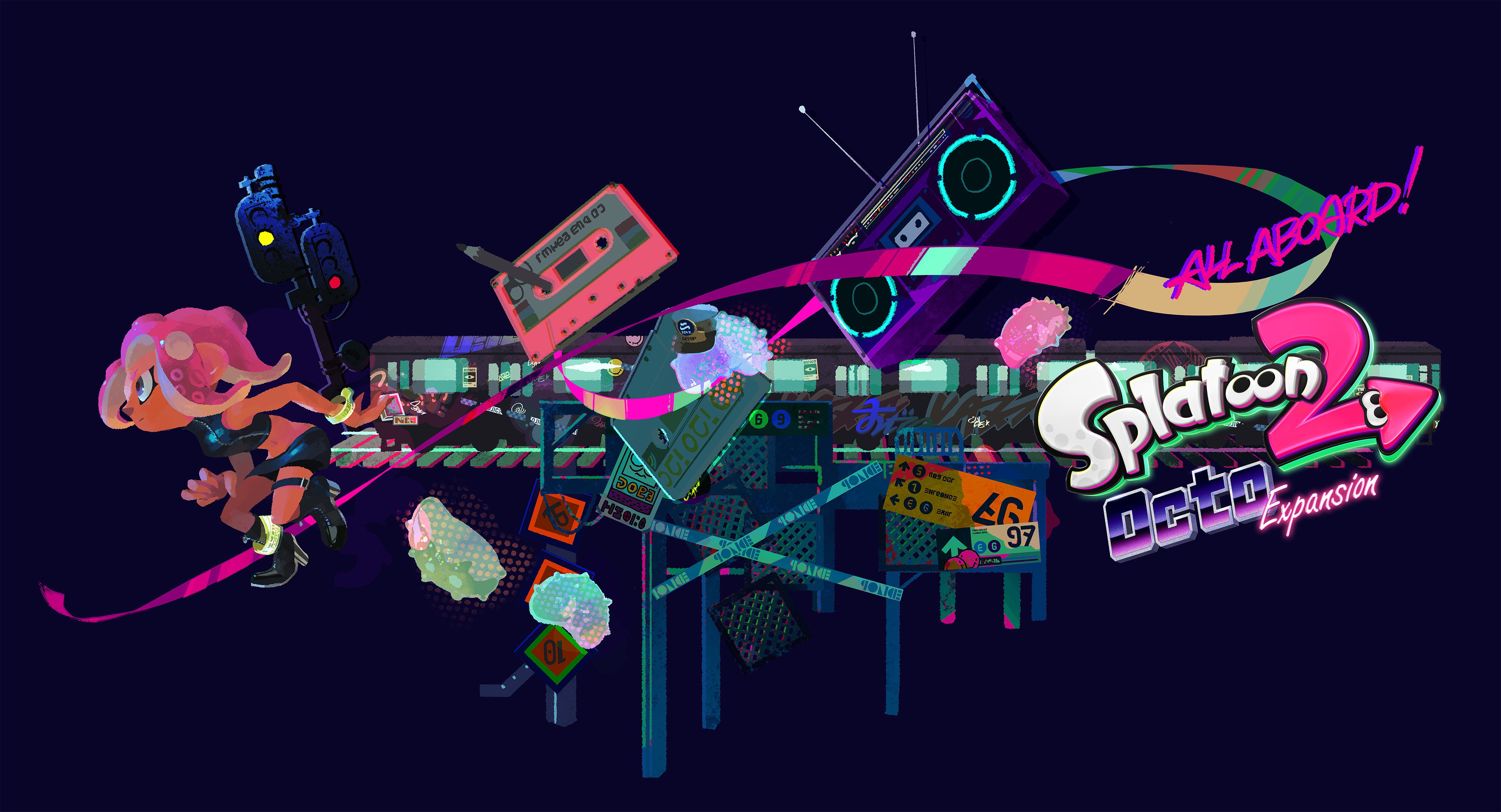 Splatoon スプラトゥーン スプラトゥーン2 の有料追加ダウンロードコンテンツ オクト エキスパンション の配信が開始された タコの主人公 No 通称 8号 が アタリメ司令やテンタクルズの助けを借りて 謎の実験施設からの脱出を