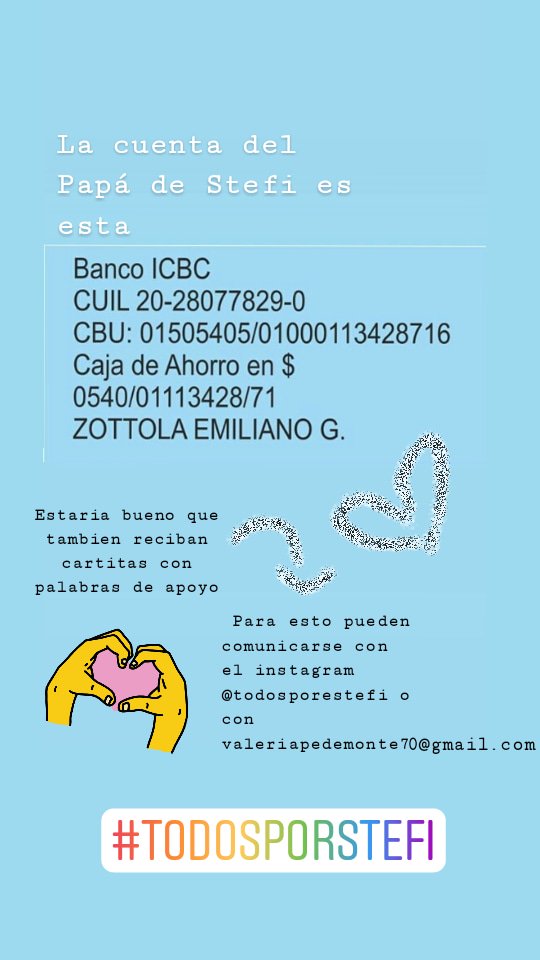 vale_ruchi's tweet photo. Rt por favor🙏 
#TODOSPORSTEFI
@angelatorresok
@AguCasanova_ 
@flor_vigna https://t.co/2qWeSXT0FL