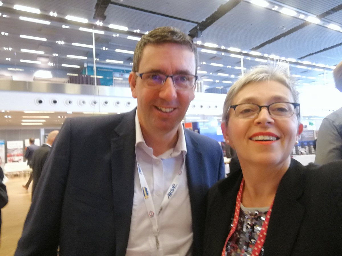 IWMAHamburg's tweet photo. Gary Howe (Zurich Risk Engineering) and Bettina McDowell (#IWMA) at #FSI2018 https://t.co/sQKLpFvVTj