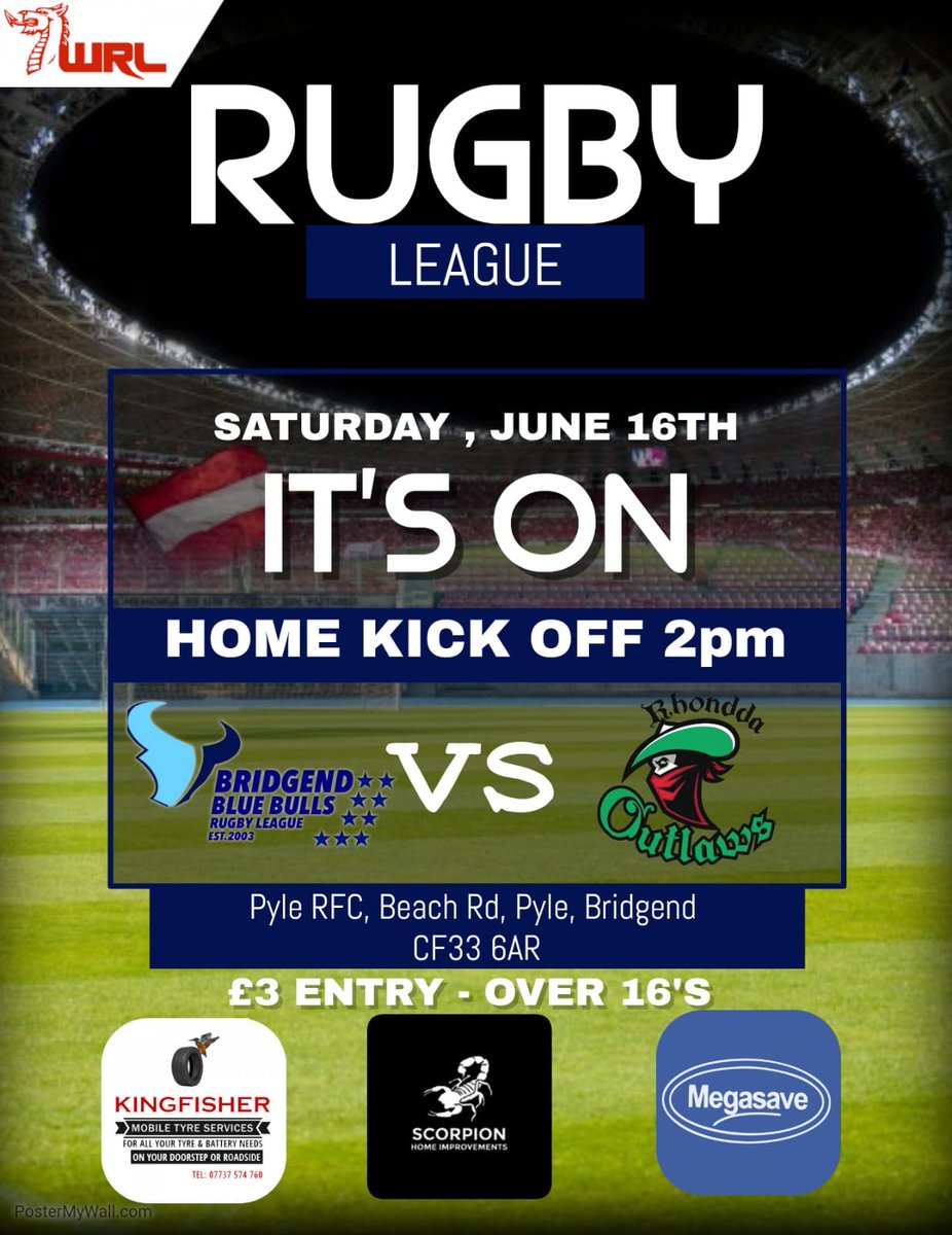 BlueBullsRL's tweet image. Some excellent rugby this Saturday @pylerfc supported by @pylepiglets @BlueBullsRL take on @Rhonddaoutlaws Saturday 2pm and Sunday @BlueBullsRL under 13&amp;amp;15 take on @CardiffRL. Come on down @WalesRugbyL @ScorpionHome @Steeden @MegasaveLtd @KingfisherTyres @CommunitySaints
