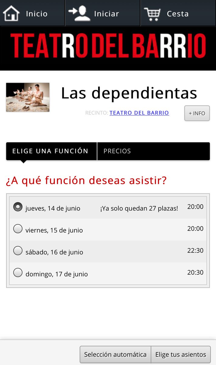 Teatroapelo's tweet photo. Esta noche ‘Las dependientas’ abren los grandes almacenes en @teatrobarrio y quedan muy poquitas entradas disponibles 😊 https://t.co/7cSBvpw76A