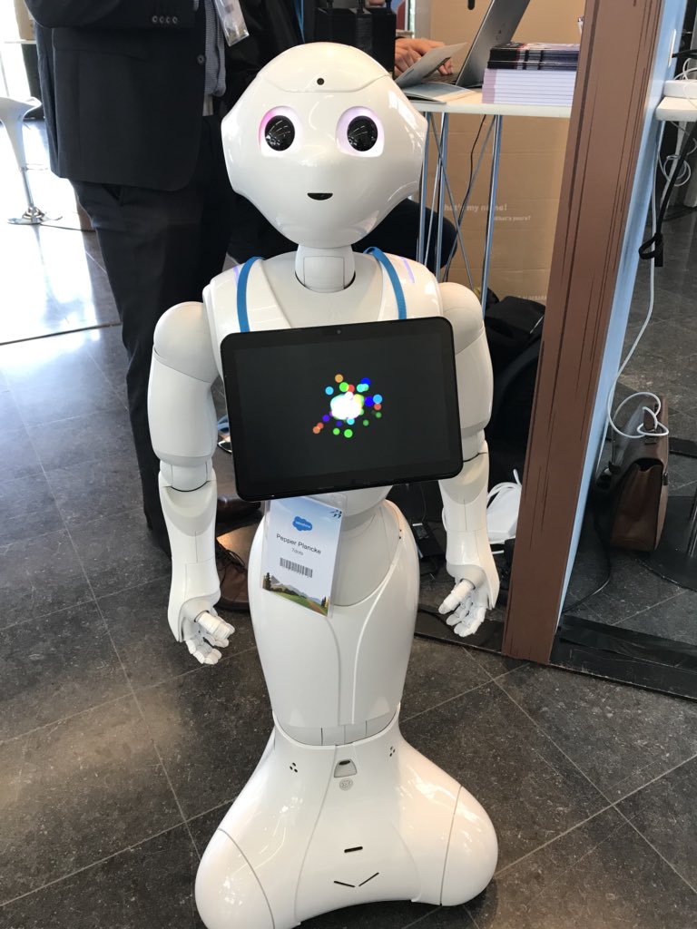 7dotstweets's tweet photo. Meet Pepper @salesforce #basecamp #belgium !
And interact with a robot! #AI https://t.co/XpZ5MEwZ1x