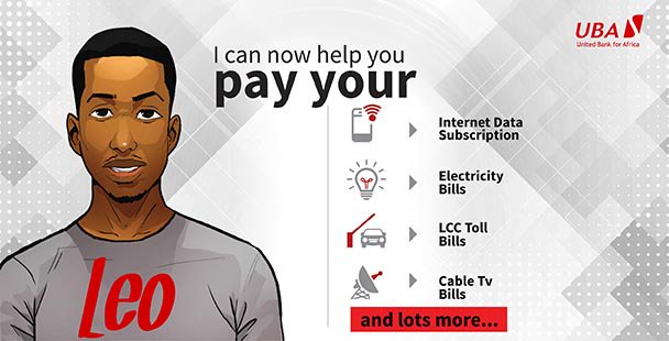 UBAGroup's tweet photo. Need to pay bills?! Leo has got you covered. #MeetLeo #UnitedBankForAfrica
Click here to learn more: https://t.co/vSEpeqHRDR https://t.co/ShBO7QgunC