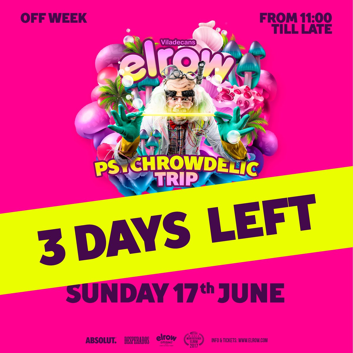 elrow_'s tweet photo. elrow BCN - Just 3 Days left! SEE YOU THIS SUNDAY!! 🎉😍🙌🏻 #elrowoff
Tickets: SOLD OUT (VIP TABLES: vip@elrowfamily.com) https://t.co/BeJ1B5P8FB