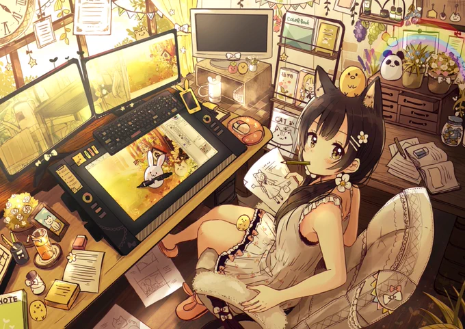 pixivisionさんの特集にて、作業部屋のイラストを掲載していただきました!
https://t.co/bPKCkXYsEh 