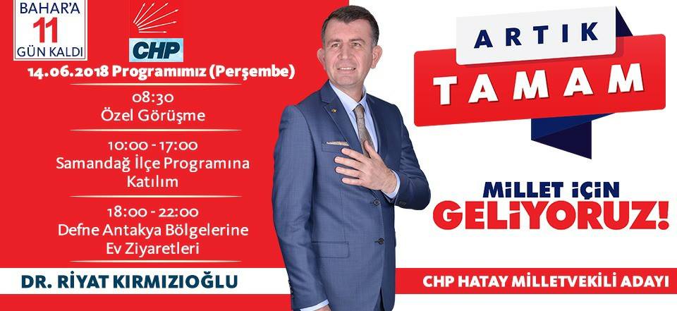 rkirmizioglu's tweet photo. 14 Haziran 2018 Perşembe Programımız #hatay https://t.co/fxcKZstS0w