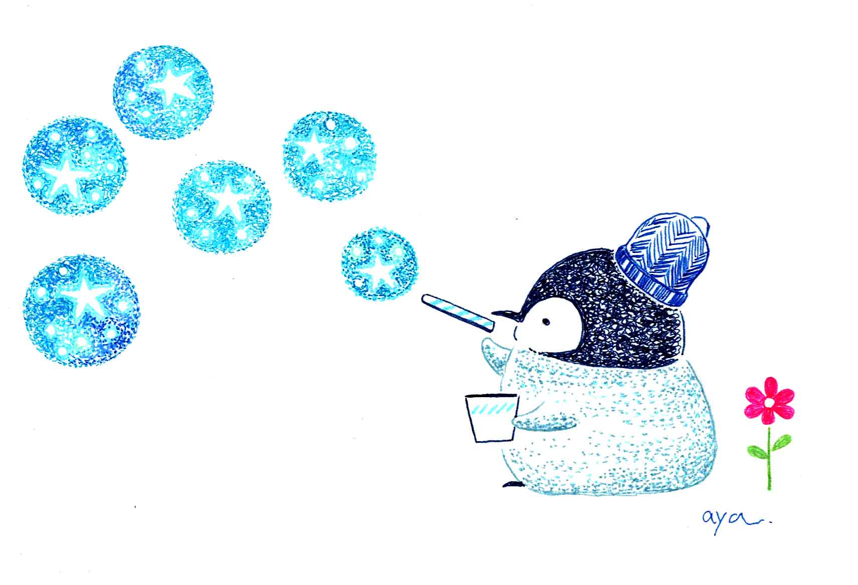 توییتر Aya در توییتر 夜空のシャボン玉 ボールペン画 イラスト イラストレーション ペンギン 夜空 T Co Qq0nb1edsf