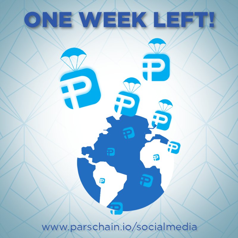 parschain's tweet photo. 📢Our #Airdrop campaign is now in its final week!📢
Sign up for 200 free Pars, refer others for 10 Pars! And we have a special #Bounty program for social media influencers!🙌
Come and join our #community! Learn more👉https://t.co/qbSaxkAVfy
#Cryptocurrency #Parscoin #Blockchain https://t.co/D4mzFnIbyV