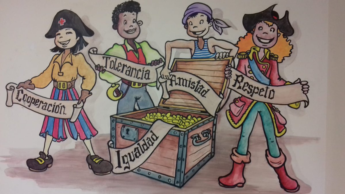 CruzRojaSevilla's tweet photo. Os presentamos el mural que la Delegación de Juventud del @Ayto2Hermanas  ha realizado en el aula infantil de la Asamblea de #CRDosHermanas y en el que, además, han participado  menores de los proyectos de Inclusión Social y Promoción del Éxito Escolar #Gracias https://t.co/U230JvnqMo