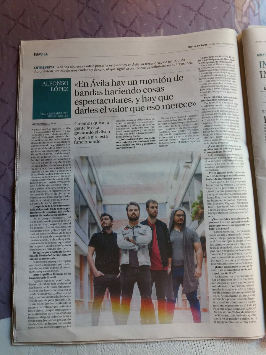 ¡¡Hoy salimos en el <a href="/diario_de_avila/">Diario de Ávila</a> !! ¡¡Gracias amigos!! ¡¡Mañana es el día!! #Gotelé #Vertical #Avila