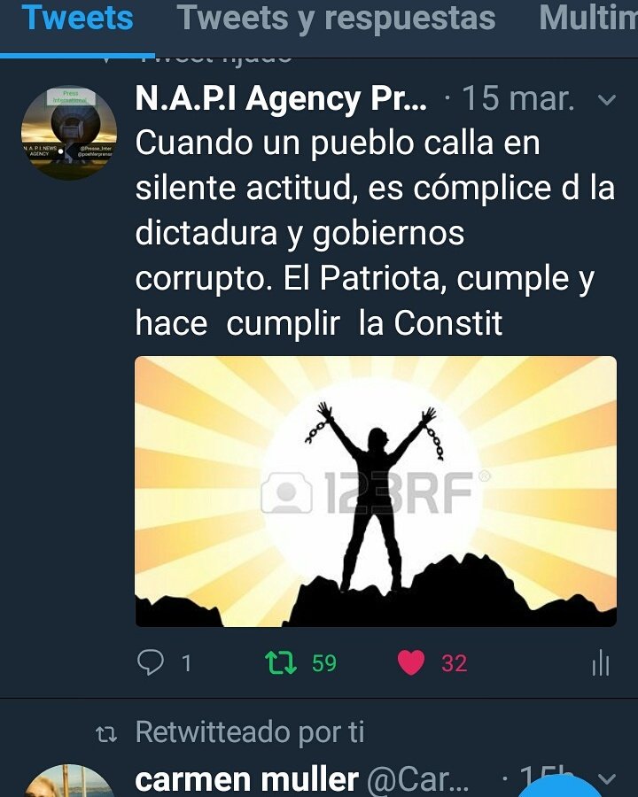 poehlerprensa's tweet photo. https://t.co/IRCSIm2K4q Me gustaría leer por este medio, que el Venezolano debe de hablar de presos políticos;pues estos están presos, pagando anticipado su traición a la Patria.Que se entienda que en Venezuela hay #PatriotasPresos y muertos,esa es la juventud y NO hay más!! https://t.co/6isRJLtKot