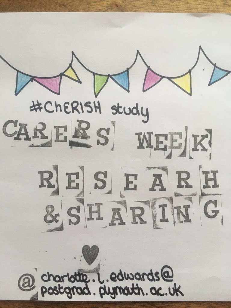 Charlottenurse's tweet photo. #CarersWeek day 4: an early start as of to @PlymUni to share my #ChERISHstudy journey to date. Looking forward to hearing other masters students progress too. Thank you to the carers who have spoke to me so openly so far, without their input none of this would be possible! https://t.co/hgpjwGz8xh