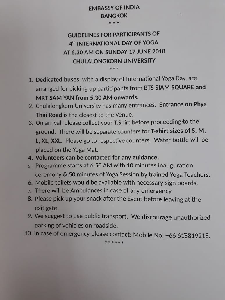 IdyThailand's tweet photo. #YOGADAY in Bangkok on 17 June 2018. Please see these handy guidelines &amp; map to reach venue. Please don't go to Chulalongkorn stadium. Please register at: https://t.co/eROej1v2so  
@moayush @NetworkChill
@MickySpringnews @JPrangthong @ISCTHAILAND @ITCCBKK @ChulalongkornU https://t.co/wSv3w7idyZ