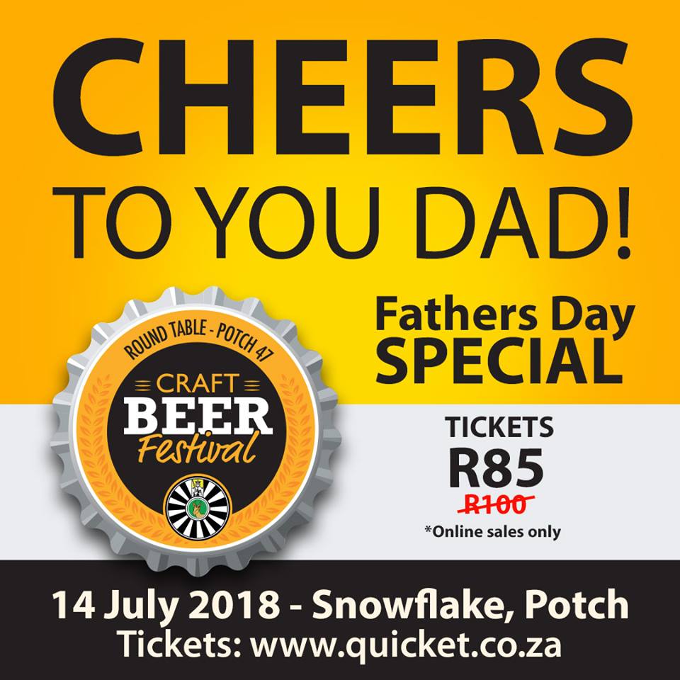 This #FathersDay why not give your dad a present he can get really excited about - A day of Craft Beer, Gin, Bands, Good food and your company, of course. Get your ticket online today: goo.gl/HHh7cL THIS WEEK ONLY